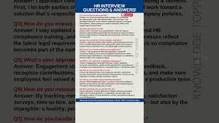 Human Resources HR Interview Questions and Answers
