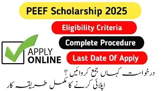 PEEF Scholarship 2025 |How to apply in PEEF Scholarship| PEEF master level Scholarship