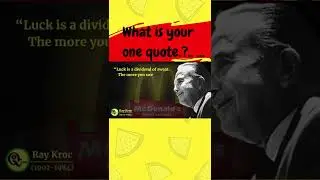 Mcdonald&rsquo;s working Quotes Shorts2:, wisdom by founder Ray Kroc, motivational,#q4l#quotes4life