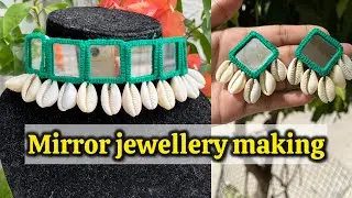 Navratri Mirror Jewellery Making | Navratri Jewellery making at home | How To Make Mirror Jewellery