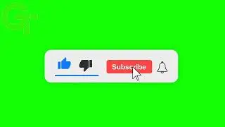 youtube like subscribe Bell icon buttons green screen