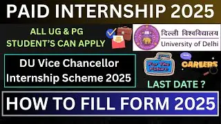 Delhi University Vice Chancellor Internship Scheme 2025 || All Students Are Eligible  #anas_du