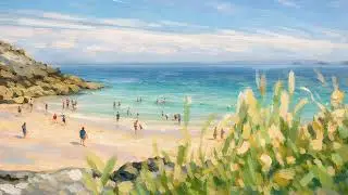 Coastal Beach Art | 4K Ambient Oil Painting for Frame TV (2 Hours)