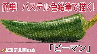 【パステル色鉛筆】だけでピーマンを描く　#パステル　#パステルアート