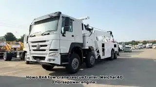 HOWO 8 &times; 4 diesel 40t towing conjoined rescue trailer Euro 3