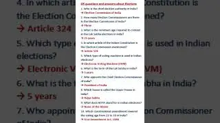 Elections Gk Questions And answers