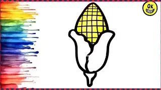 Sweet Corn 🌽 Drawing, Colouring for kids, Drawing for kids, Easy Drawing for kids