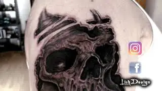 Octopus Skull Tattoo by Oliver St&ouml;ckert 