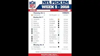 Week 5 pick'em Footballology Edition