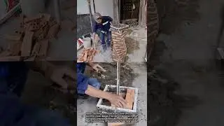 Masonry and rebar combined to build a spiral column