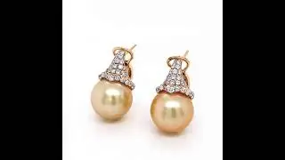 18kt rose gold diamond and pearl earrings