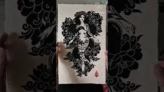 Linocut Print Art by Maarit H&auml;nninen
