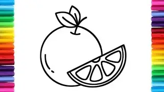 How to draw Orange 🍊easy steps || Easy orange drawing 🍊🍊|| Orange Fruits drawing