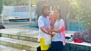 Allu arjun and his family HOLI celebration photos | Sneha reddy | Arha Ayaan