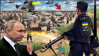 🔴 Ukrainian Soldiers Destroyed Russian Invading Military Convoy,T10 Vehicles By 29 US Heli,Jets GTA5