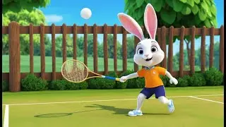 Little Bunny Plays Badminton | Fun Sports Kids Nursery Rhyme Animation