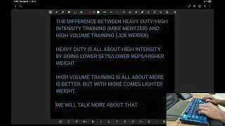 ASMR - Typing about Mike Mentzer's Heavy Duty workout