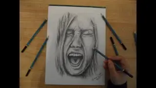 How To Draw Angry Screaming Face Pencil Drawing For Beginners step by step