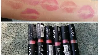 NYX Matte Lisptick Swatches