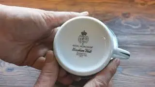 Vintage Royal Worcester China Evesham Vale Green Edge Cup And Saucer-Green Edge