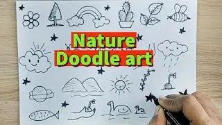 Nature and Environment Doodle art for kids and Beginners || Easy doodle art