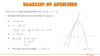 Vwo wiskunde A - Formule van raaklijn met behulp van de afgeleide