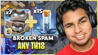 The BROKEN Spam Army at TH18! Metor Golem with Mass Totem Spell | TownHall 18 Easy Attack Strategy