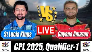 CPL Score 2025 | St Lucia Kings vs Guyana Amazon Warriors Qualifier 1 T20 Score Commentary