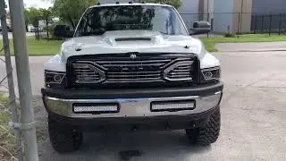DODGE RAM FRONT BUMPER CUSTOM INSTALL  TWO 17 INCH LED LIGHT BARS