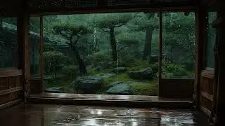 Rainy sleep music piano with gentle rain warm cozy room