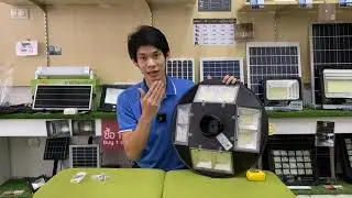 🏅โคมไฟโซล่าเซลล์ 4 ทิศทาง (UFO) 800W (แสง : ขาว+เหลืองวอมไวท์)