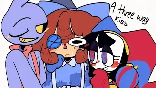 A three way kiss ♡ ||FunnyBunnyDoll (Jax x Ragatha x Pomni) ||