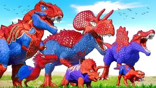 Pro 8 SuperHero Dinosaurs Team | SPIDER-MAN Dinosaur spectacular Transformation with Hulk, Venom...