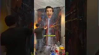 Creates viral art by simply throwing the paints 😯