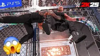 WWE 2k25 - Roman Reigns vs. Dean Ambrose - Hell in a Cell Match | PS5