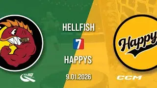 Hellfish vs Happys - Div 7 - 9th January - iceHQ Rec League ice hockey