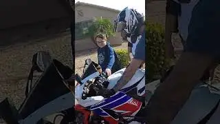 Asking kids if they want to rev my motorcycle