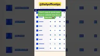 Copy data from website like this👇💯😎 Microsoft Office tips💡#exceltutorial #msoffice#excel #shorts