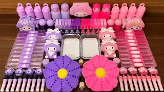 Slime Mixing Random Things: Purple vs Pink Melody Relaxing Sounds
