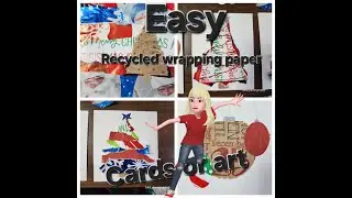 Recycled wrapping paper cards 🎄
