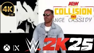 Orange Cassidy vs Wes Lee @ AEW Collision with custom trons  WWE 2K25