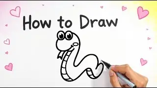 How To Draw A Cute Snake 🐍| Step By Step | Easy Drawing | 🐍