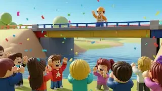 Roblox Little Builder Broke the Glass Bridge | Nursery Rhymes for Kids & Baby Songs