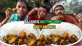 Mutton curry rice dinner eating | jh eating show 