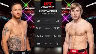 Justin Gaethje vs Paddy Pimblett Full Fight - UFC 5 Fight Night