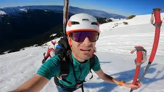 Grands Moulins, Couloir SW en vélo-ski