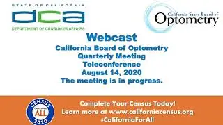 California State Board of Optometry Meeting (part 2) - August 14, 2020