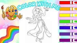Aladdin Princess Jasmine Coloring Page ǀ Disney Princess Jasmine Video ǀ Drawing Princess Jasmine