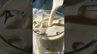 #🥛 ASMR 4K | Cold Milk with Ice Cubes & Relaxing Clinking Sounds ❄️✨ #اكسبلور