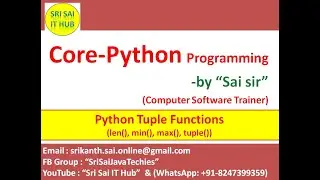 Python Tuple Functions | Python Tuple len(), min(), max(), tuple() functions | Python Functions |#97